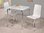 Small white high gloss dining table and 2 chairs