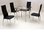 Small square clear & black glass dining table and 4 chairs set