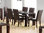 Mahogany Wooden Dining Table and 6 Brown Faux Chairs set
