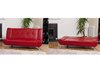3 seater leather sofa bed in black, brown, red, ivory