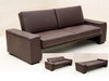 Brown or black faux leather sofa bed