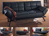 Faux leather sofa bed in black or brown