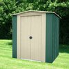 Metal apex garden shed 6 x 4ft in green and cream