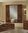Italian stylish high gloss walnut bedroom furniture set