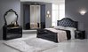 Stylish black italian high gloss bedroom furniture set