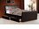 Brown faux leather bed with 2 storage drawers