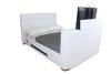 Leather tv bed frame in white, black or brown