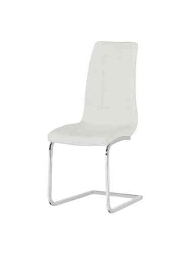 White Faux Leather Dining Chairs Pair