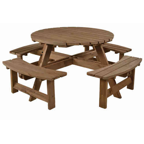 Wooden Picnic Bench Set - 8 Seater