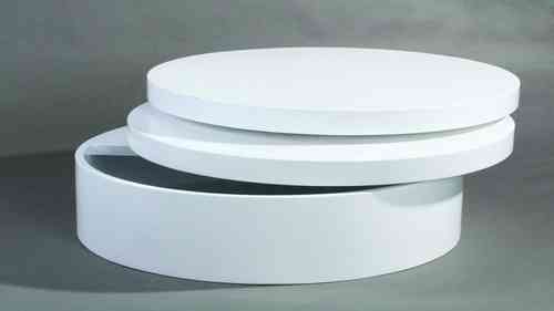 Round Swivel High Gloss White Coffee Table
