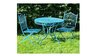 Blue Metal Garden Table and 2 Chairs Bistro Set