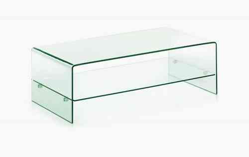 Clear Glass Coffee Table with Shelf