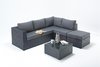 Small prestige black right rattan corner sofa set