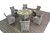 Round Rustic rattan table and 6 chairs set