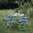 Metal cream garden bistro table and 4 chairs