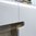 White high gloss oak finish tall glazed narrow display cabinet LH
