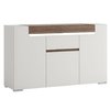 White high gloss 3 door side board with drawer
