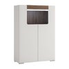 white high gloss 2 door cabinet with open shelf front