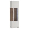 White high gloss narrow 1 door glazed cabinet