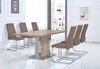 Natural oak effect dining table and 6 chairs