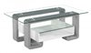 Clear glass white and grey high gloss coffee table