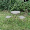 Green rusty metal bistro table and chair set