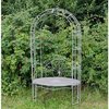 Antique grey metal garden arbour bench