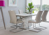White and grey marble effect dining table and 6 chairs
