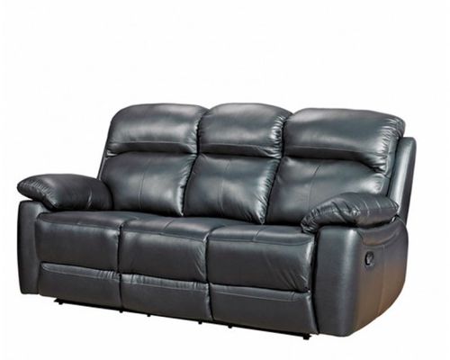 Black 3 seater Recliner leather sofa