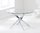 120cm Round glass dining table and 6 cream chairs