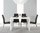 120cm white high gloss dining table and 4 black chairs