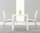 80cm square white high gloss dining table and 2 white chairs