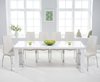 200cm White high gloss dining table and 8 chairs