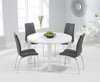 120cm round white high gloss dining table and 4 chairs