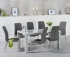 160cm Light grey dining table and 6 chairs set