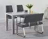 120cm light grey dining table with bench and chair set