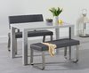 Light grey 4 seater high gloss dining bench set