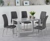 Light grey high gloss dining table and 4 chairs