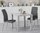 80cm Square light grey high gloss dining table and 2 chairs