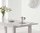 Extendable light grey high gloss dining table and chairs