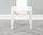 White high gloss dining table and 2 green chairs