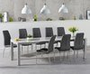 Extra large light grey high gloss dining table and 10 chairs