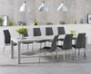 10 Seater Light grey high gloss dining table and chairs set
