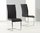 150-210cm white high gloss dining table and 6 black chairs