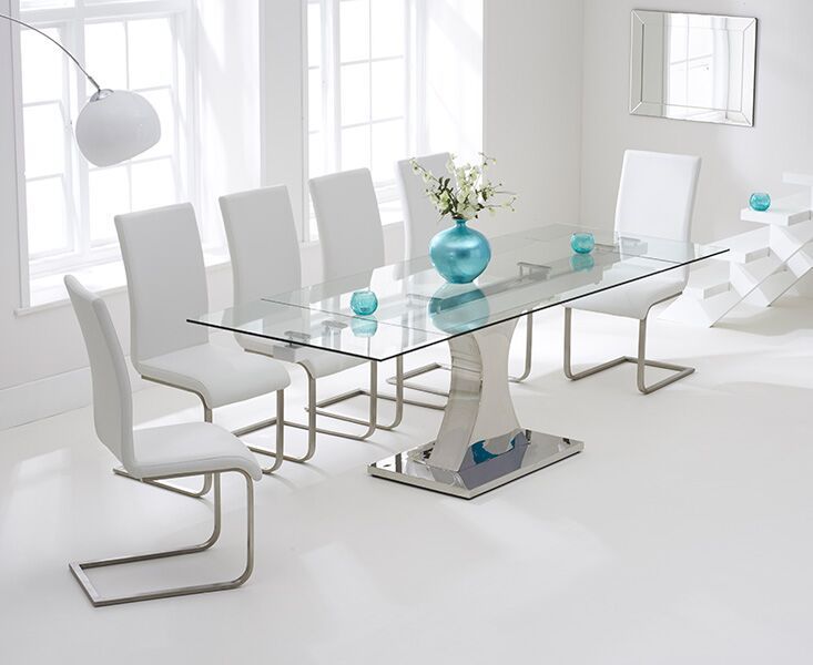 160 240cm Glass Dining Table And 10, Large Glass Dining Table Seats 10