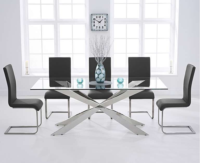 8 Seater Glass Dining Table With Black, 8 Seater Glass Dining Table And Chairs
