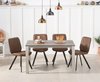 130cm brown ceramic dining table and 4 chairs