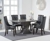 Grey marble dining table and 6 chairs set