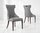 White grey flecked marble dining table and 6 chairs