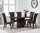 Stylish brown marble dining table and 6 chairs